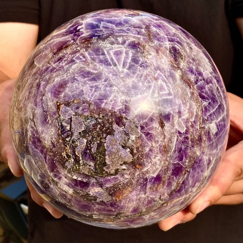 12LB Top Natural dreamy amethyst Quartz Sphere Quarzt Crystal Ball reiki heal - 第 9/12 張圖片