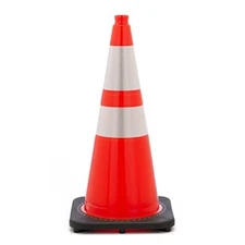 28" Orange Traffic Cones w/ 4" & 6" 3M Reflective Collars