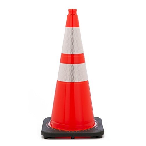 28" Orange Traffic Cones w/ 4" & 6" 3M Reflective Collars - Picture 1 of 1
