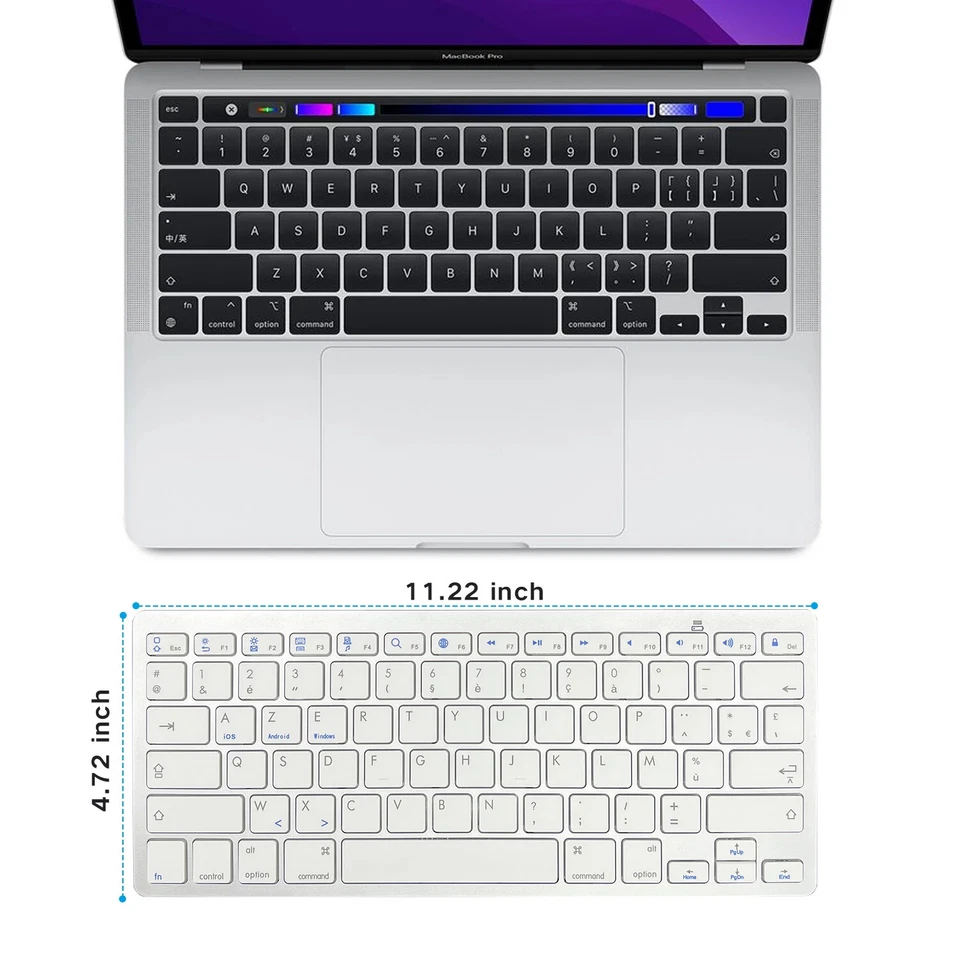 French Thin Wireless Low Noise Keyboard for Windows, Android, IOS, Mac - Image 2 of 4