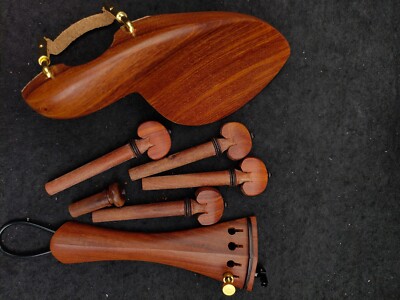 5 sets Rosewood Violin Fittings Parts Pegs/Tailpiece/Chinrest Installed bracket