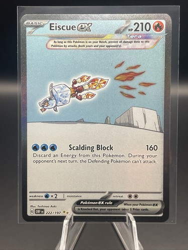 Eiscue ex 222/197 Illustrator Rare Alt Art Pokémon Obsidian Flames NM - 第 1/2 張圖片