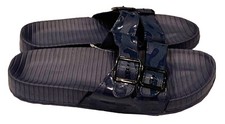 Mens Slip On Sport Sandals Slides Rubber Flip Flops Shower Buckle Navy 7