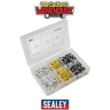 Image of Sealey AB195NP Numberplate Screw Assortment 4.8mm x 18mm 195pc - Plastic En
