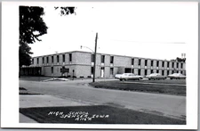 Spencer Iowa High School Building 1950s Front Street View RPPC Vintage Postcard