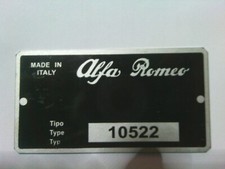 Typenschild Schild Alfa Romeo 2000 GTV Veloce 105.22 10522 S97 Bertone oldtimer