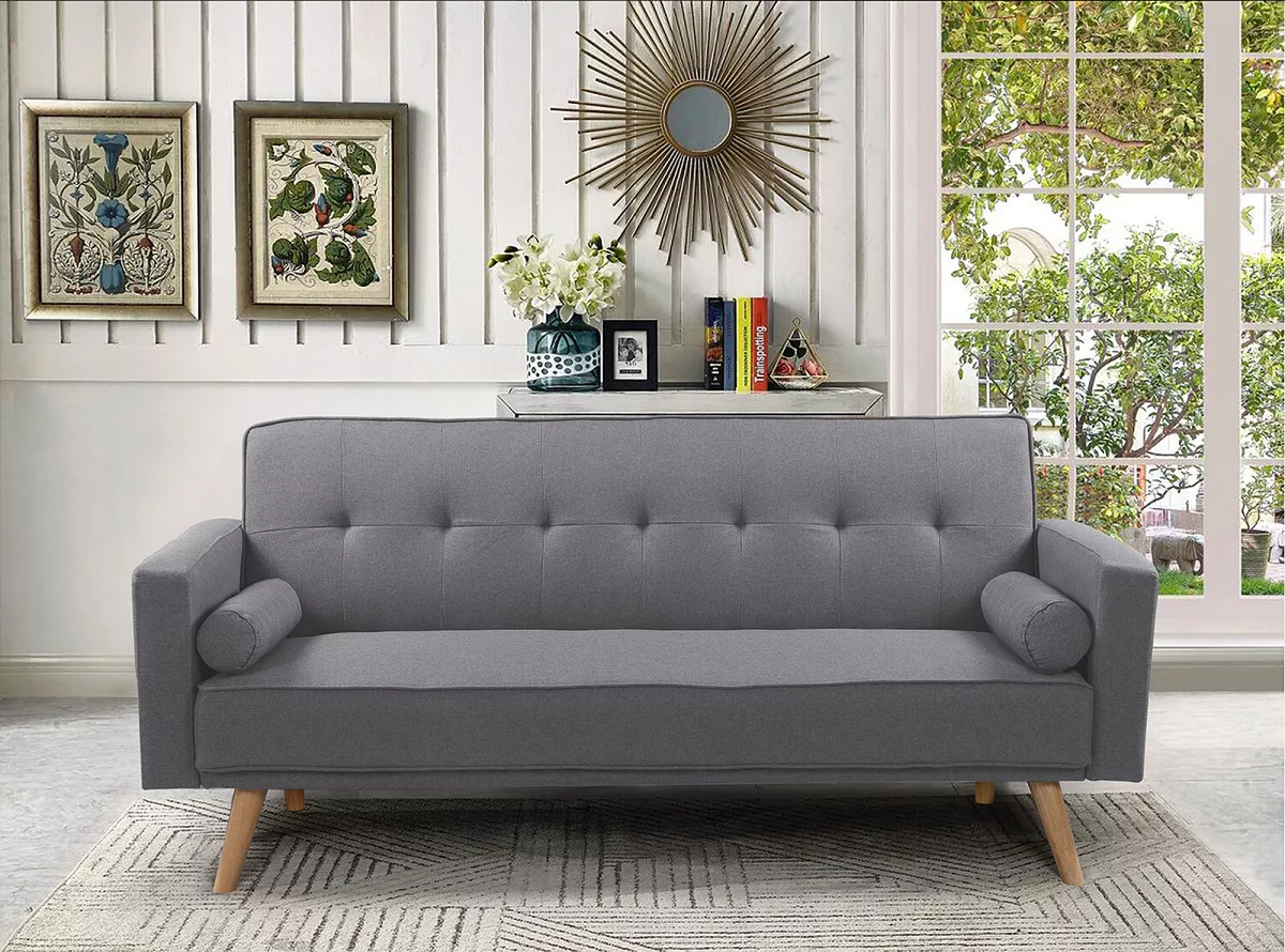 Fabric Sofa Bed 3 Seater Click Clack Living Room Recliner Couch