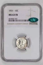 1931 MERCURY DIME NGC MS63 FB CAC