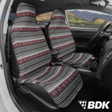 Bdk Baja Boho Hippie Car Seat Covers For Front Seat Black Aztec Print