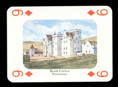 1 x playing card by MC Smith Blair Castle Perthshire 9 of Diamonds B
