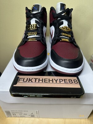 DS Air Jordan Mid SE Dark Beetroot Gold Pendant Women's size