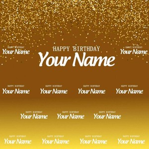 Gold Happy Birthday Custom CP Photography Backdrop Printed ...