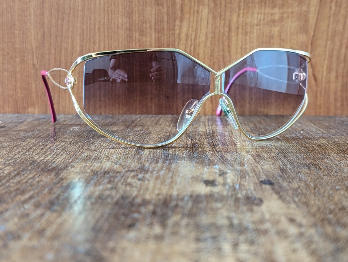 VINTAGE CHRISTIAN DIOR 2345 GOLD BUTTERFLY SUNGLASSES MADE