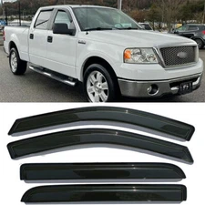 For 2004-08 Ford F150 Supercrew Cab Window Visor Rain Guard Wind Deflectors