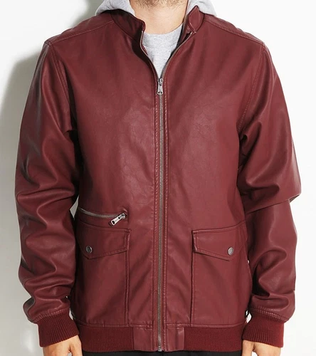 DC Men's BOMBAY Faux Leather Zip Jacket - RSD0 - Small - NWT LAST ONE - product listing photo