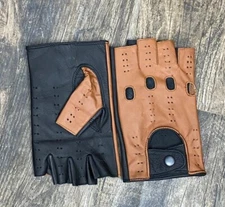 Driving Gloves Fingerless Car Motorcycle Real Leather Police Driver Gloves H-5