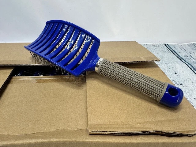 Pacote com 10 pincéis de mensagem ventilados curvos desembaraçados azuis para revendedor - Imagem 4 de 4