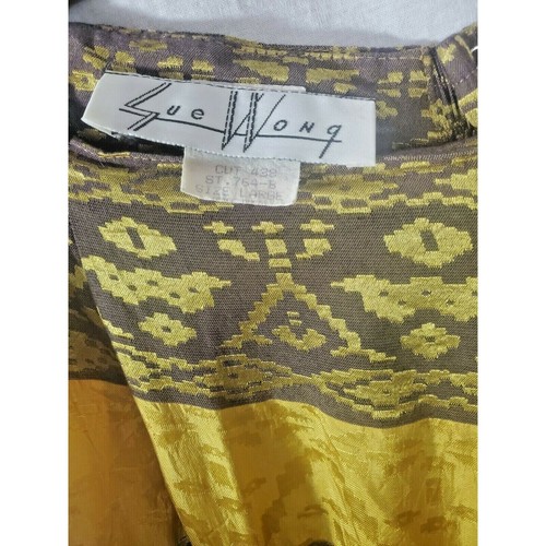 Rare Vintage 90s Sue Wong Viscose Dress Skirt Set Tribal Gold Outfit Large - Picture 6 of 8