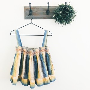 yellow smocked tank top