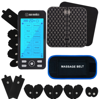 Tens Unit Muscle Stimulator Machine Pain Reliever Electrotherapy Combo Set
