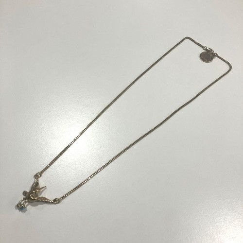 Collana lunga italiana ciondolo uccellino Stella McCartney motivo gru pietra blu - Foto 2 di 4