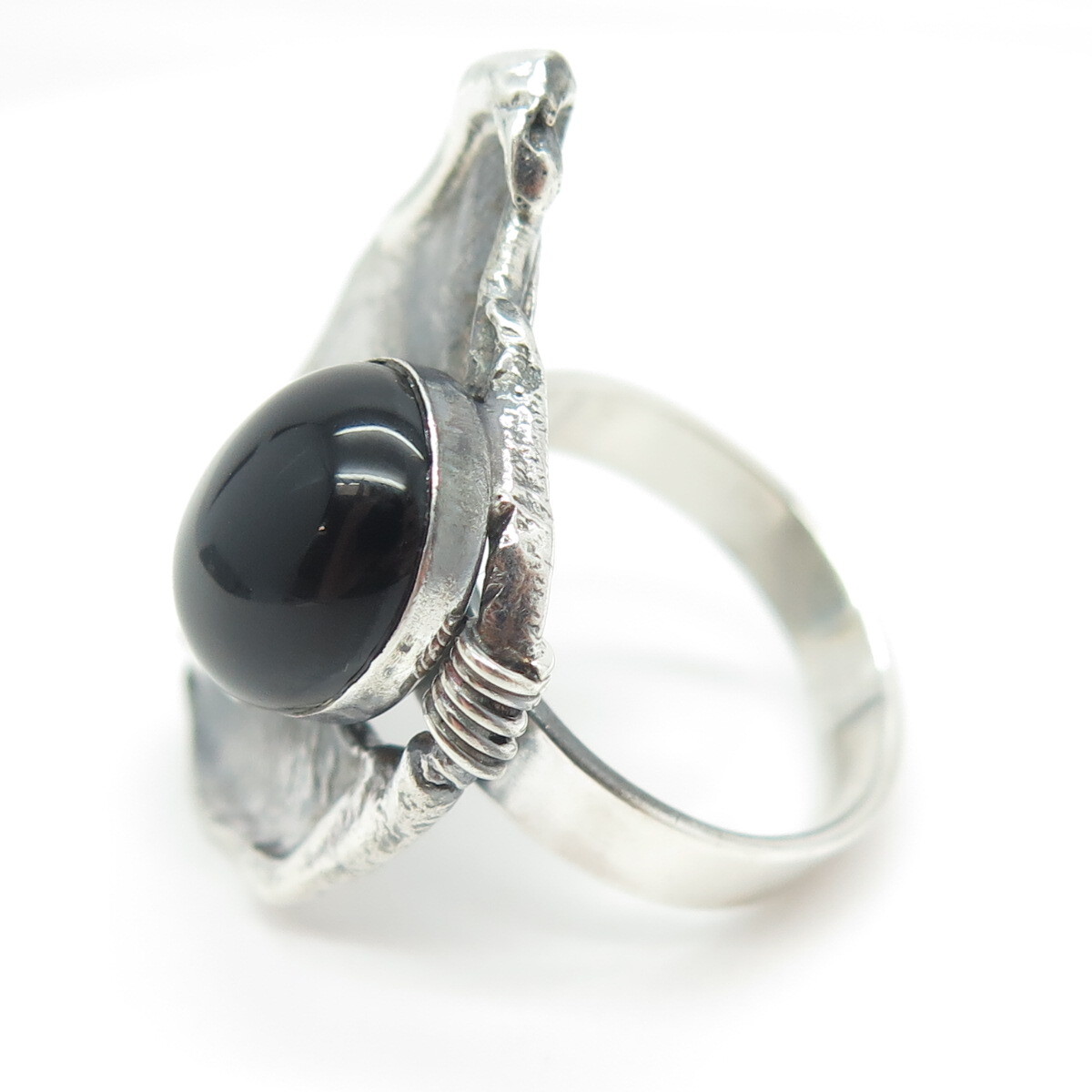 AVI SOFFER 925 Sterling Silver Vintage Israel Real Black Onyx Gem
