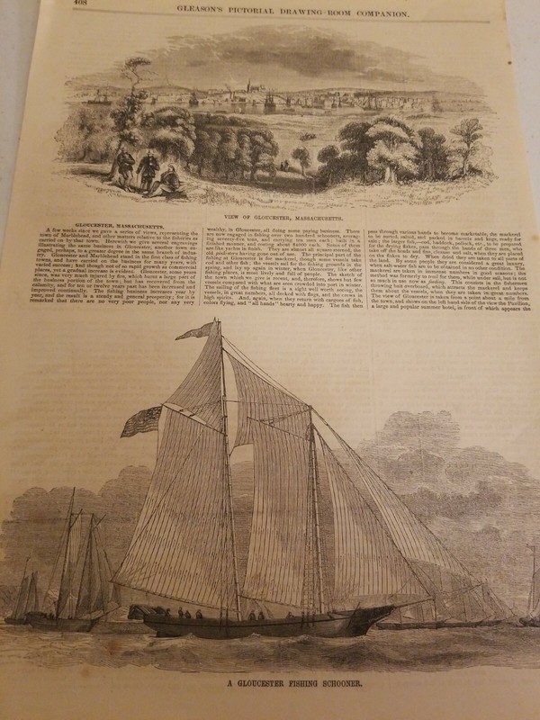 {#75} View of Gloucester,Ma.-1860s Gleason's Pictorial Drawing Room)