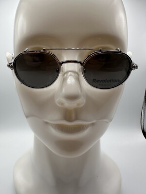 New Vintage Revolution Eyewear With Sun Shade RE076 Gunmetal 39 18 135