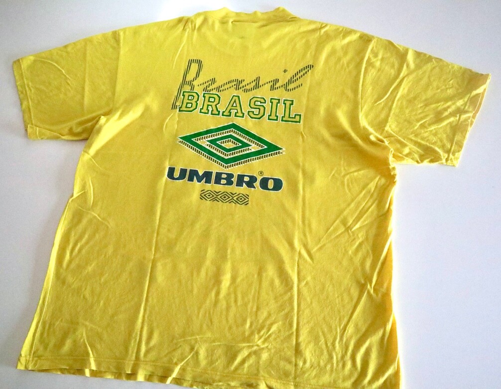 BRAZIL 90s Umbro Vintage Football Cotton T-Shirt L Mens 1993
