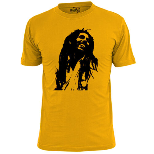 T-shirt homme silhouette Bob Marley Weed Ganja Spliff Wailers - Photo 1/2