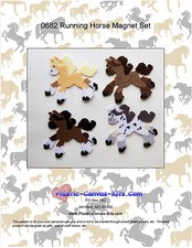 Running Horses Magnet Set-Plastic Canvas Pattern or Kit
