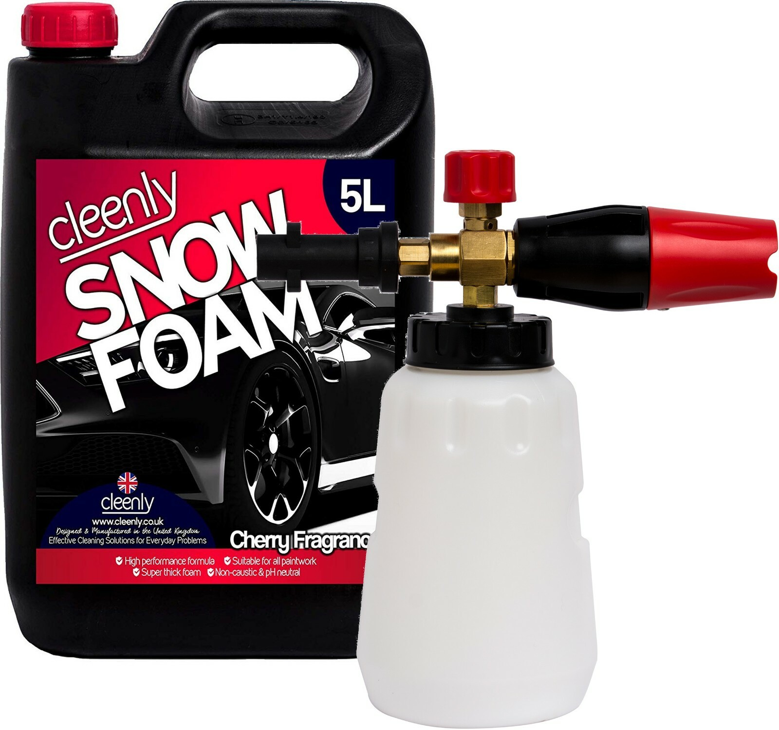 Cleenly Snow Foam Lance Cannon Karcher K Compatible Gun 5L Car Care pH Neutral