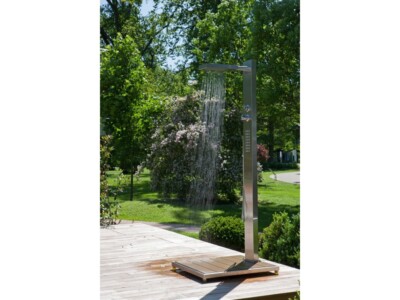 Dusche ELBA IDEAL Eichenwald Gartendusche Pooldusche Kalt- und Warmwasser V2A