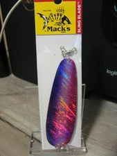 Mack's 4" Sling Blade Trolling Dodger Fishing Flasher 41070 Ifoil Purple Silver