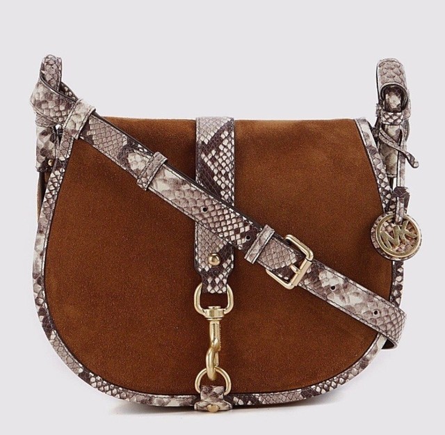 michael kors red and brown purse