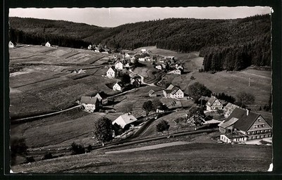 Postcard of Eisenbach / Black Forest, panoramic view from a mountain in 1961