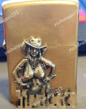 Autocollant 1 pièce laiton sexy gros seins cowboy fille bricolage briquet accessoires
