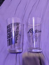 Poison Nothin' But a Good Time- Open Up Printed Music Pint Glasses Set of 2