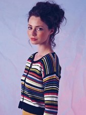 Marie Wallin Cardigan Sweater - Hand Knitted Striped Cotton Rowan Rare 