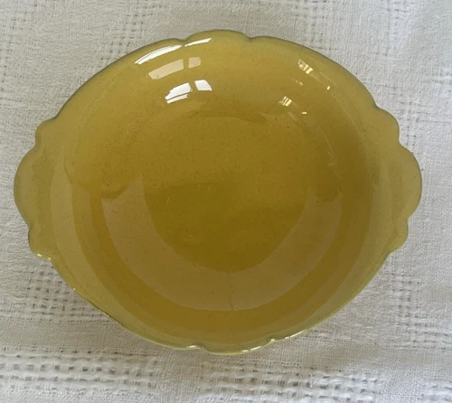 Vintage Frankoma Yellow 40B Dish/Bowl Scalloped Edges