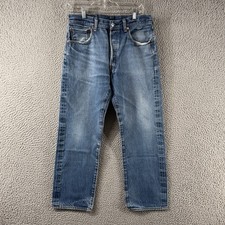 Levis 501 Jeans Mens Fit 30x30 Blue Denim Pants Vintage Look 90s Y2K USA Medium