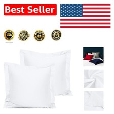 Machine Washable 26x26 White Pillow Shams - Luxurious Egyptian Cotton Set of 2