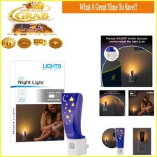 Purple Moon and Stars LED Night Light Plug-in Sleep Nursery Bathroom