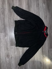 Vintage 80s Woolrich Wool Charcoal Grey Bomber Jacket Flannel Lined Men's Size L