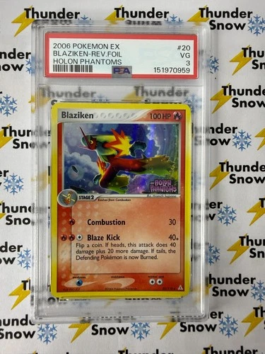 Blaziken Reverse Foil #20 EX Holon Phantoms 2006 Pokemon PSA 3 **Stamp**