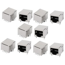 RJ45 8P8C Female PCB Mounting Modular Jack Ethernet Network Connector 10pcs