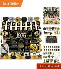 50th Birthday Decorations for Men Women, 21pcs the 1976 Banner Balloon Party...