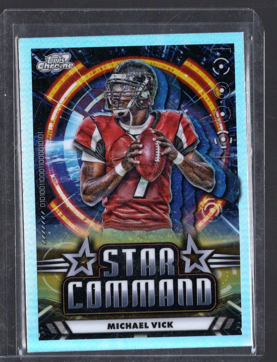 Michael Vick #SC-2 Football Cards 2024 Topps Cosmic Chrome Star Command trading card — raw and PSA graded price guide