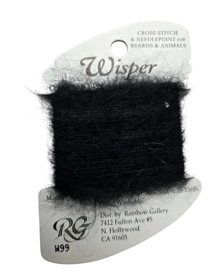 Rainbow Gallery Wisper Kid Mohair Lot of 4 Black & Beige Needlework Thread Fuzzy - Image 2 of 4