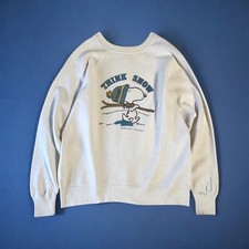 Rare 70s Vintage Snoopy Sweatshirt Raglan Sleeve 4-Needle Cotton Blend